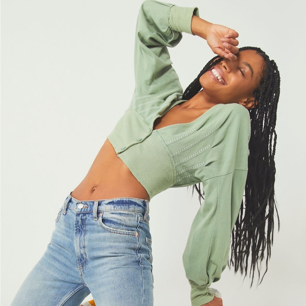 Free People Cropped Cardi